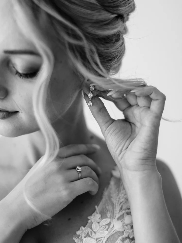 Bride getting ready for her Lisbon destination Wedding